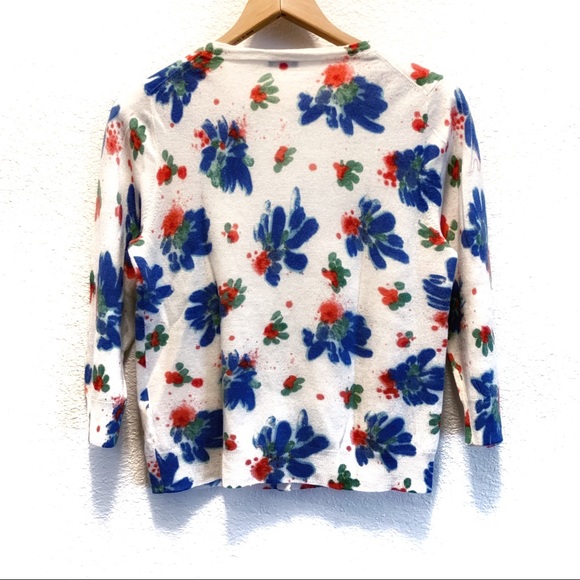 SOLD J. Crew Paintbox Merino Wool Floral Cardigan - Picture 4 of 4